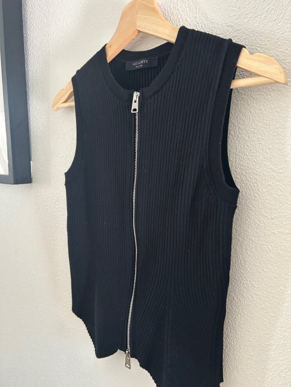 All Saints Cruz Rib Knit Sweater Vest - Picture 2 of 6